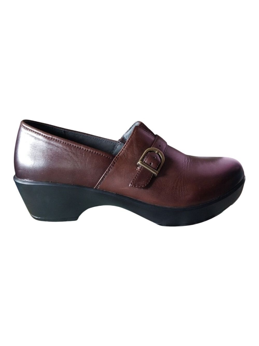 Dansko Brown Leather Mules with Decorative Strap and Black Sole - Picture 8 of 8
